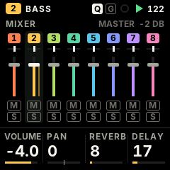 MIXER screen